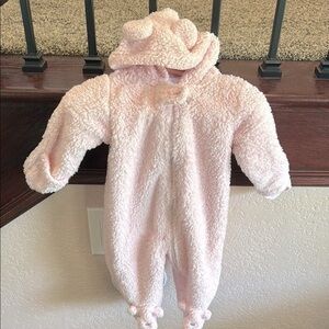 Carters Baby Girl Cozy Pink Kids One Piece Bear Footed Fluffy Pajamas Cute 🥰